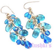 Glass bead hanging earring - click here for large view